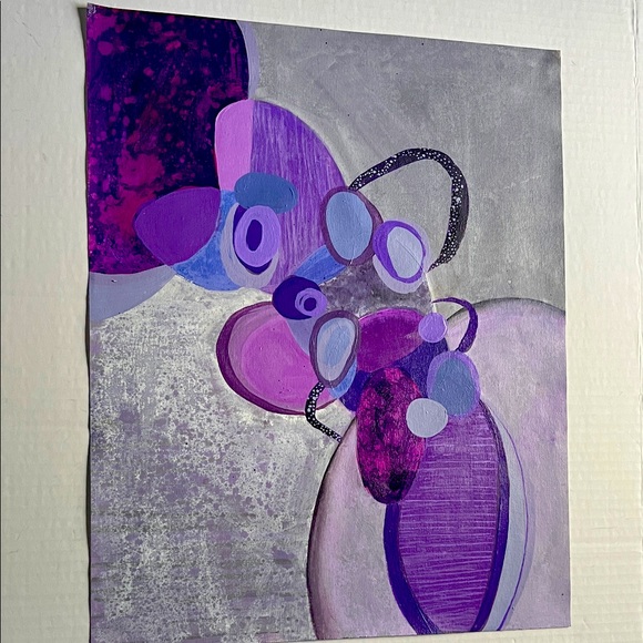 Handmade Wall Art Purple Decor 16x20 Painting